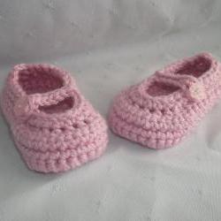 0 to 3 months Baby Pink Mary Jane Shoes